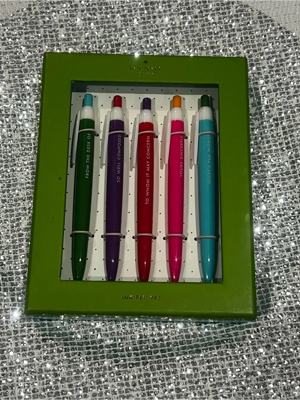 NIB Kate Spade New York 5-Piece Retractable Ink Pen Set Multicolor